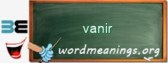 WordMeaning blackboard for vanir